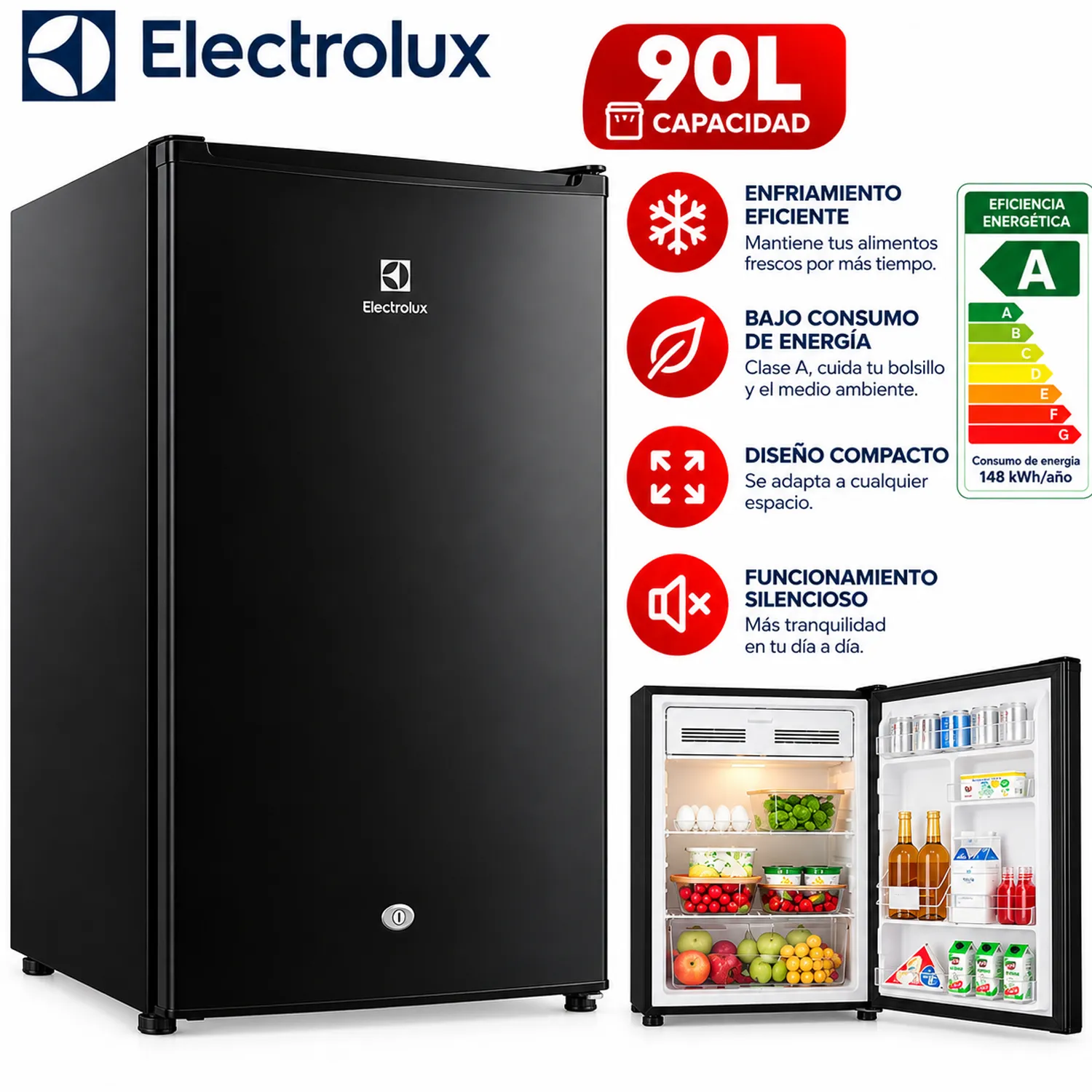 Frigobar Electrolux Premium Black ERD090G2HWB