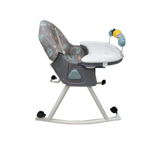 Silla de Comer Asiento Reclinable con Ruedas DALI Gris - Imagen 3
