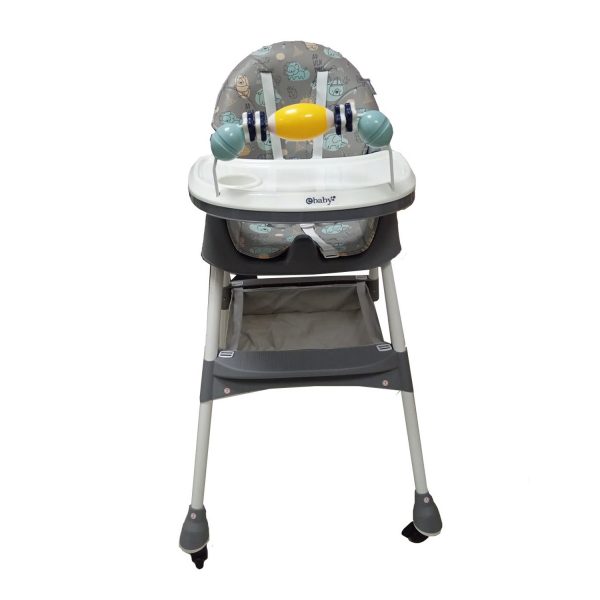Silla de Comer Asiento Reclinable con Ruedas DALI Gris - Imagen 2