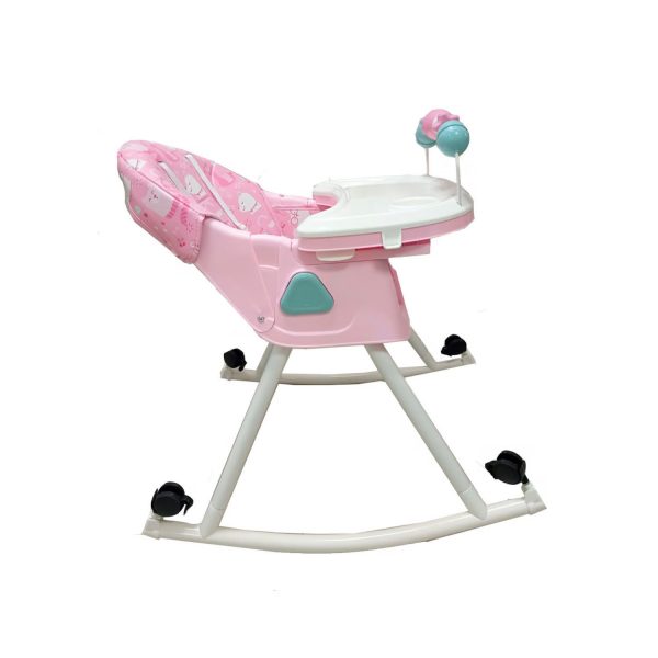 Silla de Comer Asiento Reclinable con Ruedas DALI Fucsia - Imagen 3