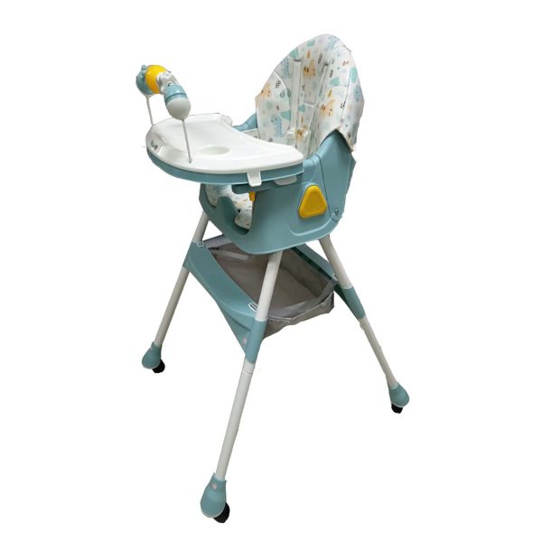 Silla de Comer Plegable Con Ruedas Doble bandeja LULU Verde - Imagen 3