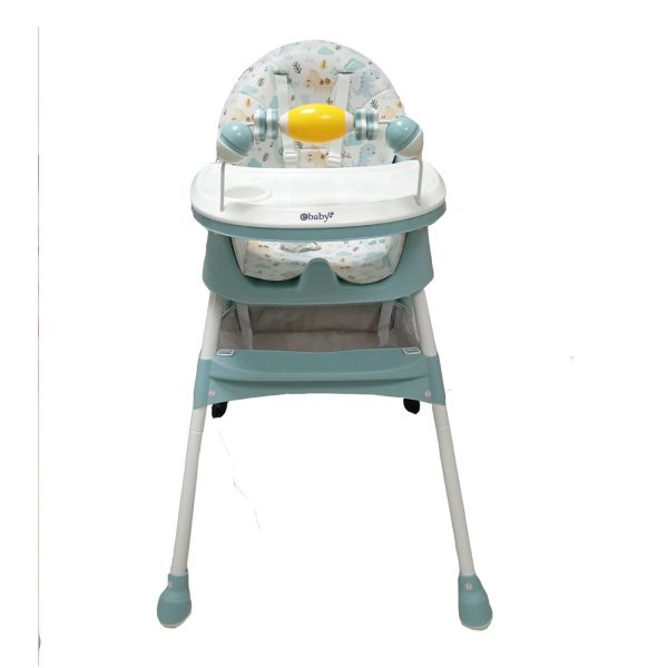 Silla de Comer Plegable Con Ruedas Doble bandeja LULU Verde - Imagen 2