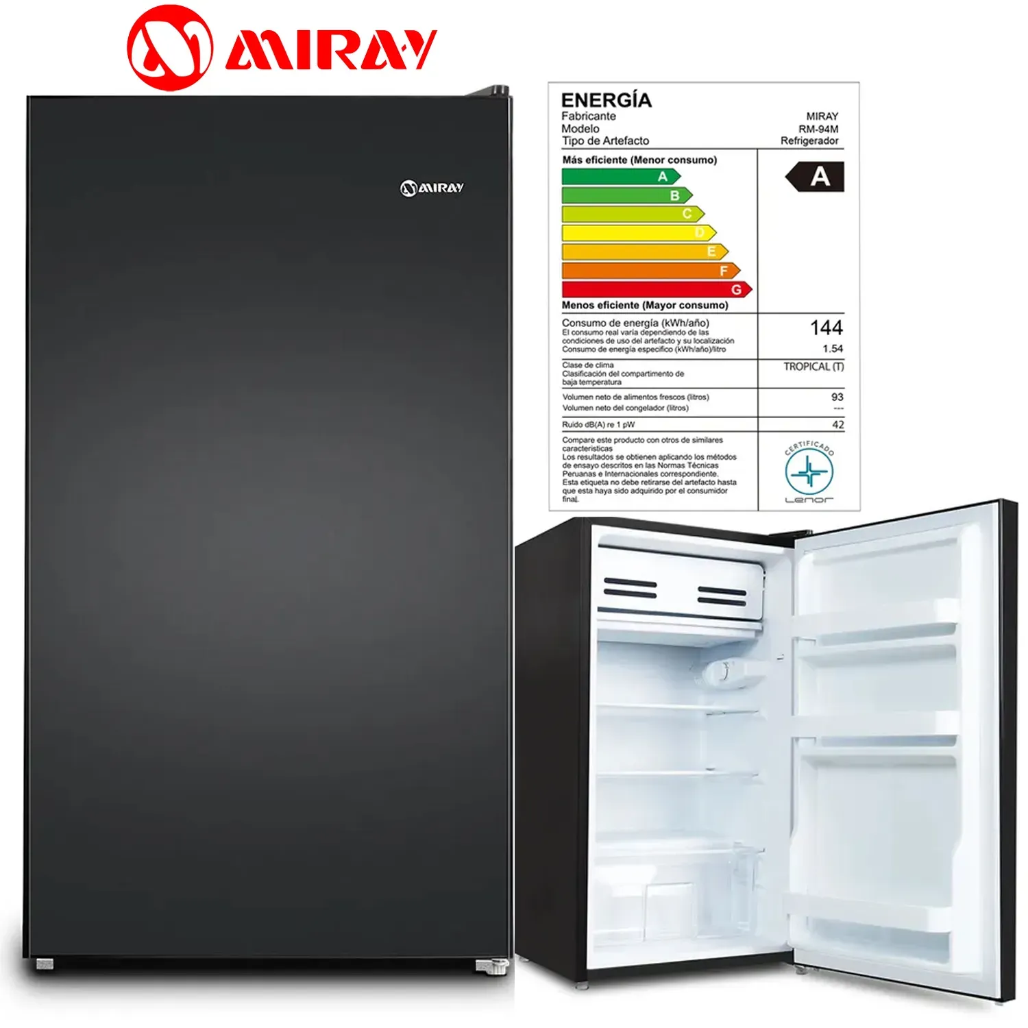 Frigobar-Refrigeradora Miray RM-94M 93 L - Imagen 6