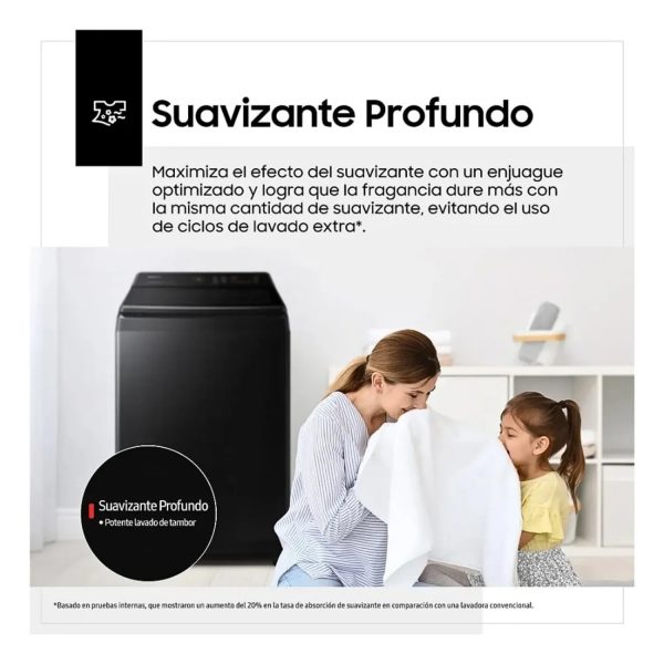 Lavadora Samsung 13Kg Carga Superior Ecobubble WA13CG5441BV Negro - Imagen 7