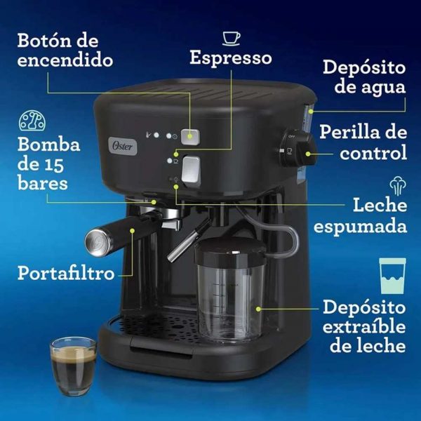 Cafetera Espresso Oster 15 bares BVSTEM5501B - Imagen 2