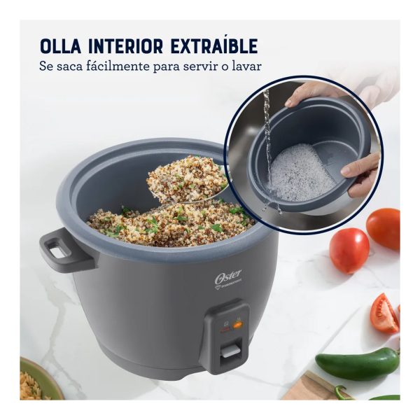 Olla Arrocera Oster de 1 8L DiamondForce CKSTRCB10DFSKE Gris - Imagen 5
