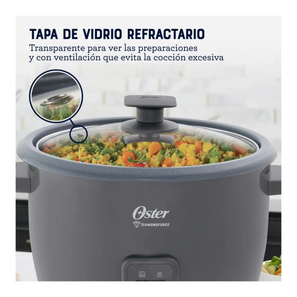 Olla Arrocera Oster de 1 8L DiamondForce CKSTRCB10DFSKE Gris - Imagen 4