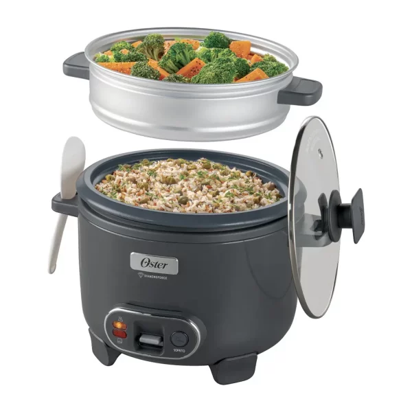 Olla Arrocera Oster 12 Tazas 3 en 1 Función de Sofrito Vaporera Gris - Imagen 3