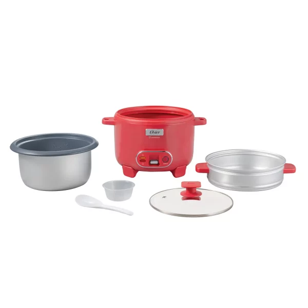 Olla Arrocera Oster CKSTRC10DFPNK 1.8L 3 en 1 Función de Sofrito Vaporera Rojo - Imagen 3