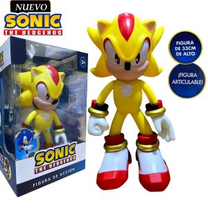 Muñeco Sonic The Hedgehog Articulable Súper Shadow Amarillo