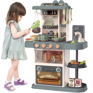 Juguete Set de Cocina para Niñas Armable con Luz y Sonido Verde 43pcs