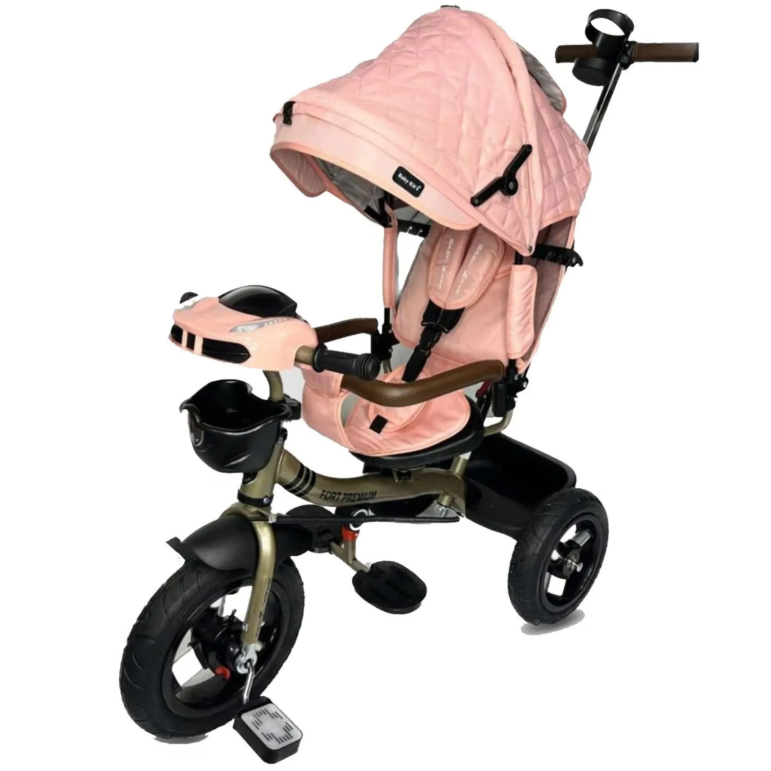 Triciclo Guiador 3 en 1 «FORT PREMIUM» USB Rosado - Imagen 2