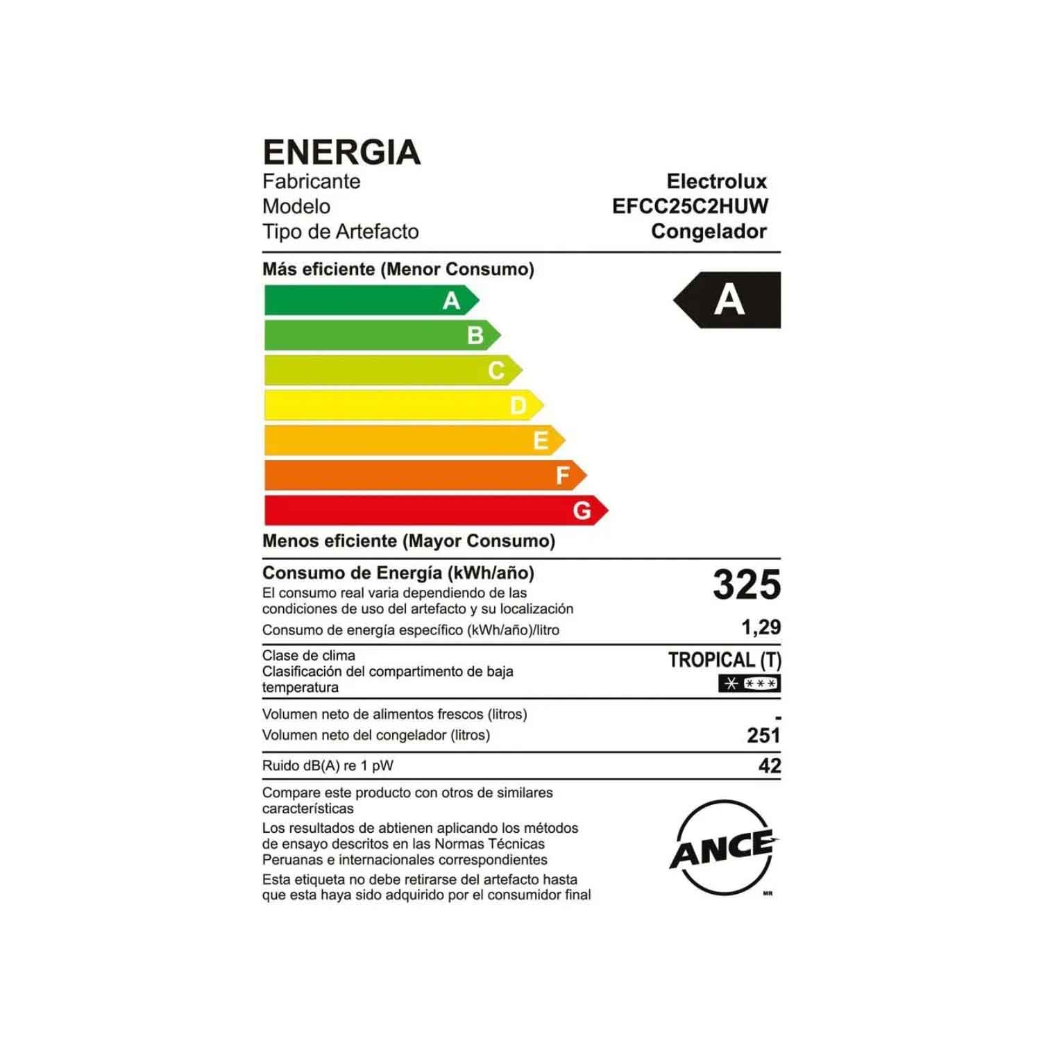 Congelador Electrolux de 251 Litros Frost EFCC25C2HUW – Blanco - Imagen 2
