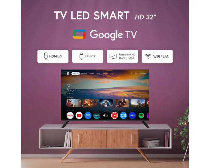 Televisor Miray Google TV LED HD 32" MS32-E2000GBT - Imagen 2