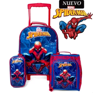 Set de Mochila con Ruedas EXTRA Oficio Lonchera y Cartuchera Spiderman