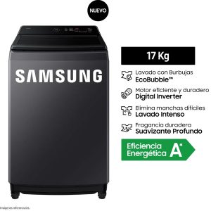 Lavadora Ecobubble 17kg Gris Grafito Samsung WA40F17E7CPE
