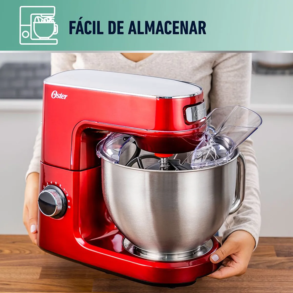 Batidora de Pedestal Roja 5.2L FPSTSMPL3R - Imagen 5