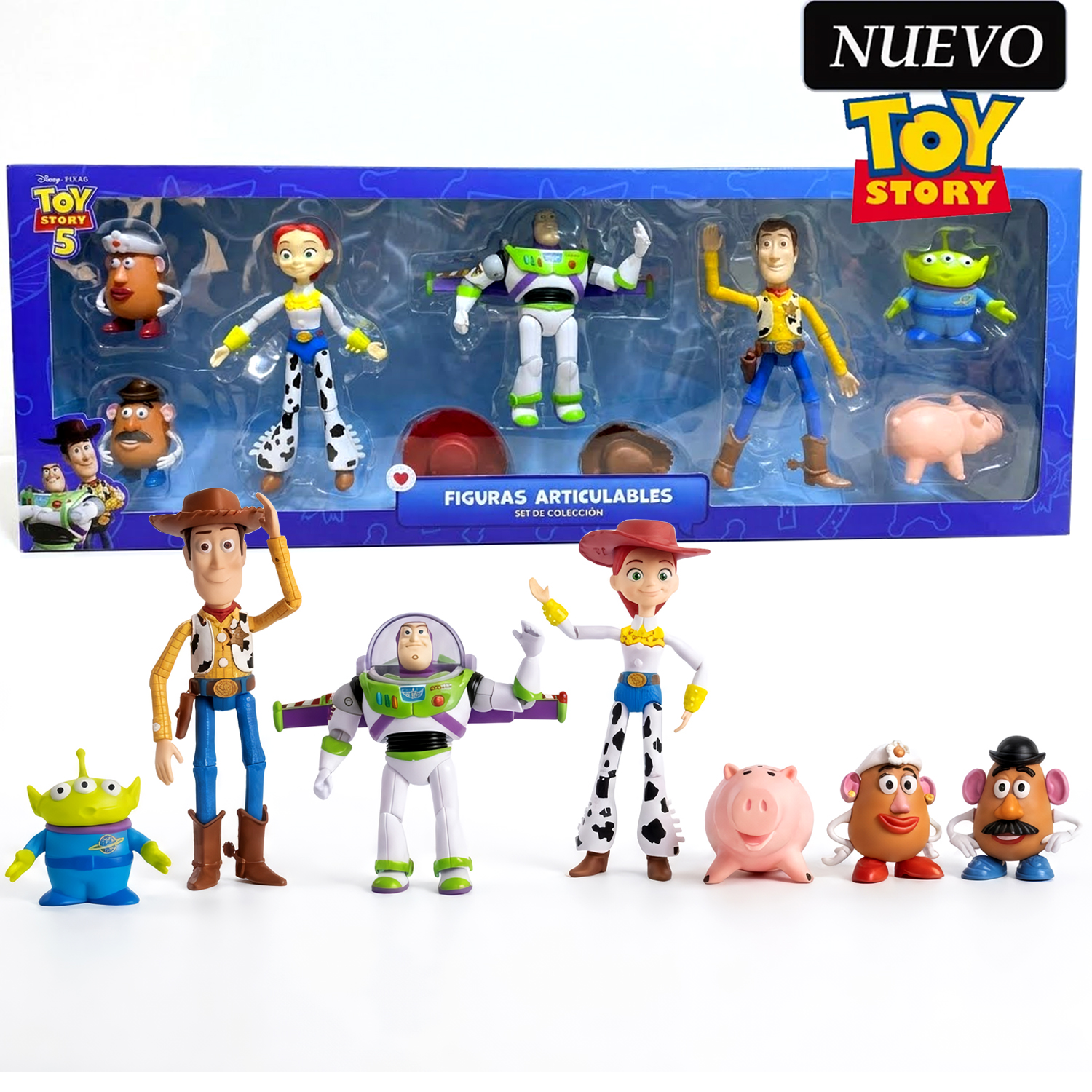 Set de Muñecos de Jebe Toy Story 5 Articulados 7Pcs