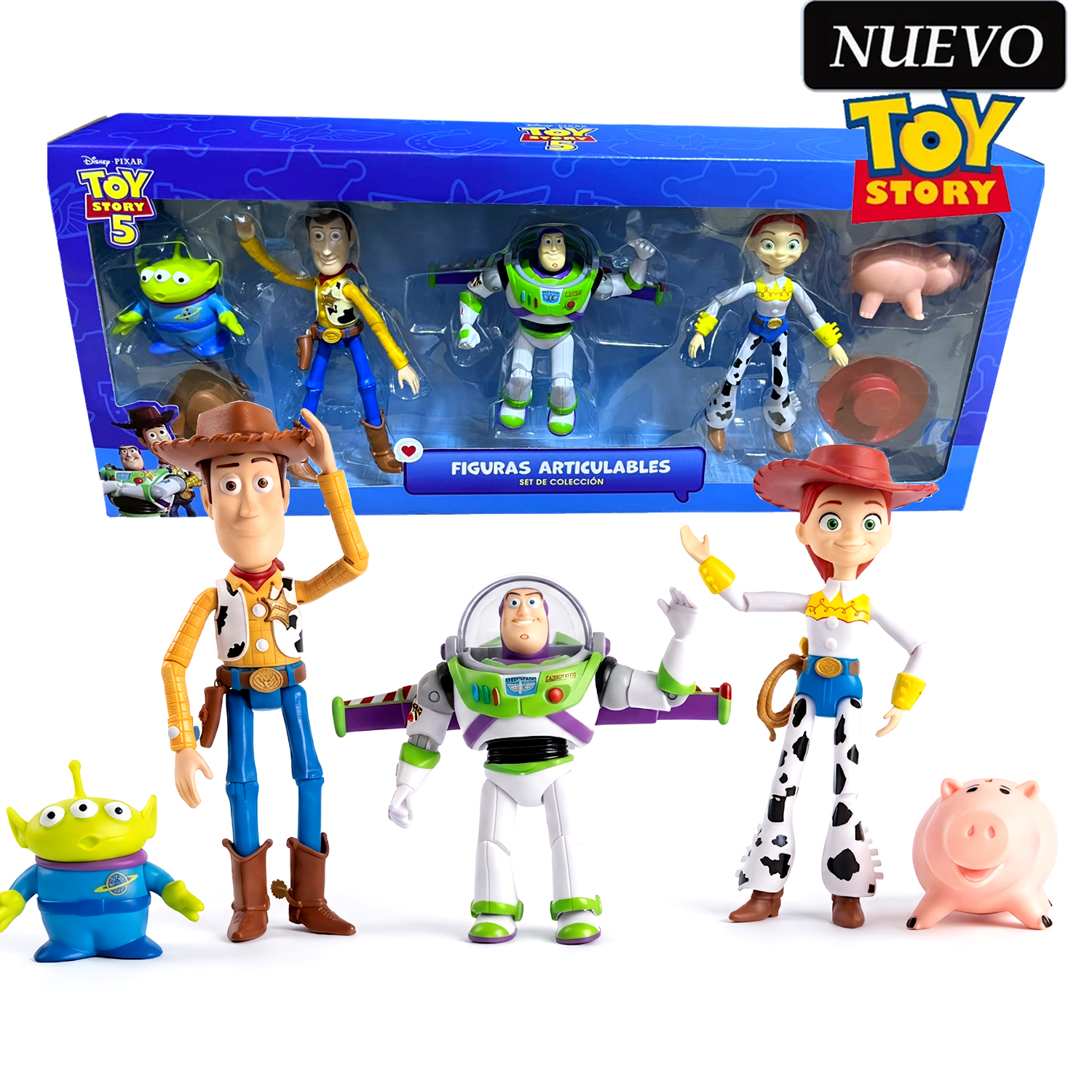Set de Muñecos de Jebe Toy Story 5 Articulados 5Pcs