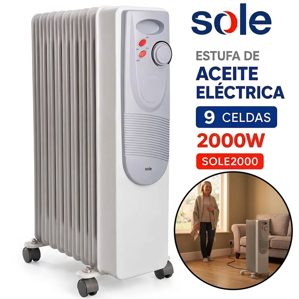 Estufa de Aceite Sole Eléctrica 9 celdas 2000W SOLE2000