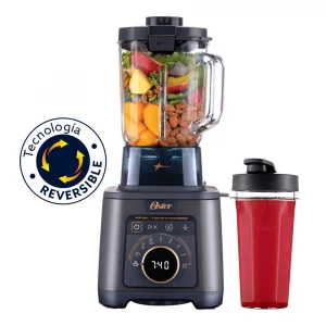 Licuadora Profesional Titan Oster de 2200 W con 4 Programas, 5 Velocidades, Vaso de Vidrio 2.5 L y Cuchilla de Acero Inoxidable, Negra, BLSTXT-XG-053