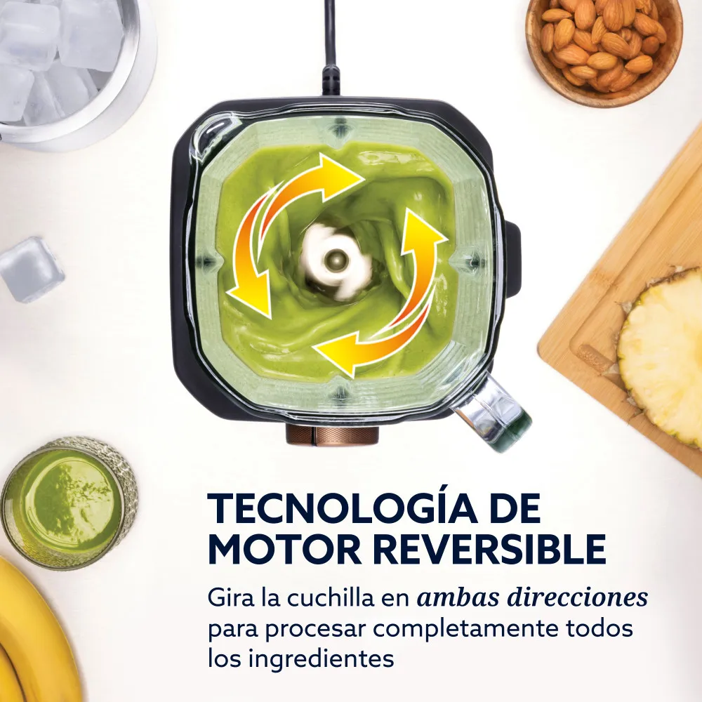Licuadora Profesional Titan Oster de 2200 W con 4 Programas, 5 Velocidades, Vaso de Vidrio 2.5 L y Cuchilla de Acero Inoxidable, Negra, BLSTXT-XG-053 - Imagen 2