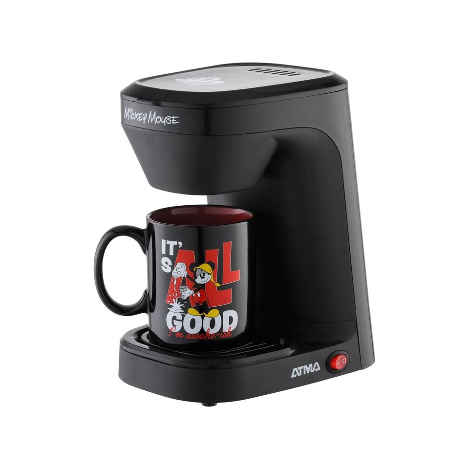 Combo Atma Cafetera Eléctrica Disney Con Taza De Mickey +Pop Corn Maker Canchita Sin Aceite - Imagen 3