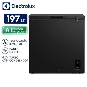 Congelador Horizontal Electrolux 197L Inverter Negro con Función Turbo EFH20S2P5AB