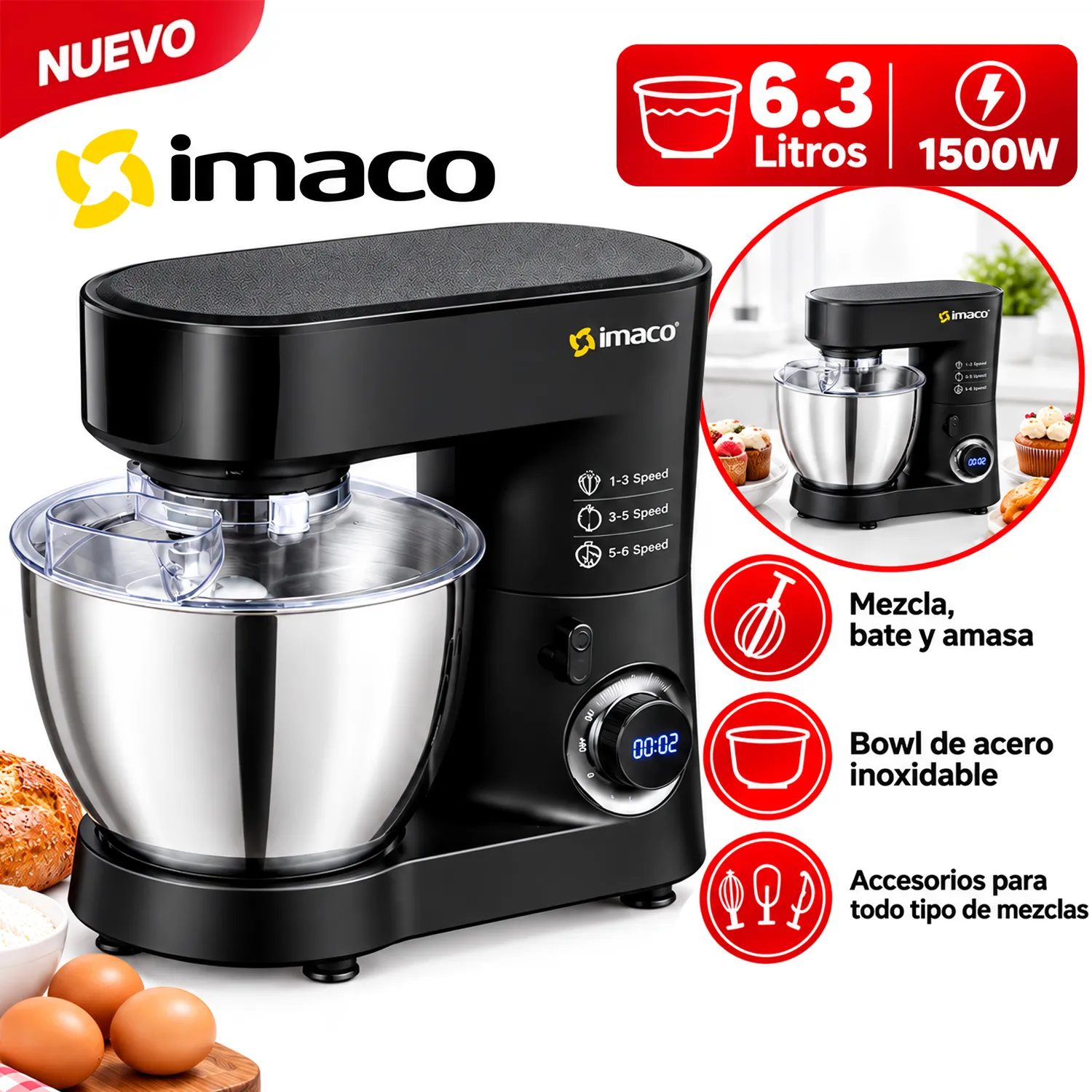 Batidora Signature Mix bowl 6.3L SM1500W