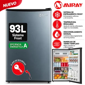 Frigobar Refrigeradora Miray RM-96M Frost 93L Silver