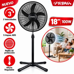 Ventilador de Pedestal 18" 100 Watts 3 Velocidades YL-1805-1P