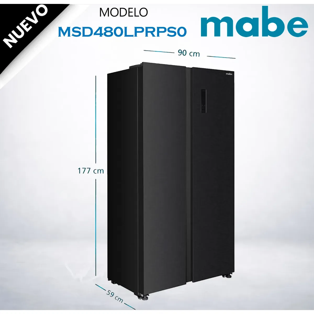 Refrigerador Side by Side No Frost 436 litros Netos Black Steel Mabe MSD480LPRPS0 - Imagen 4