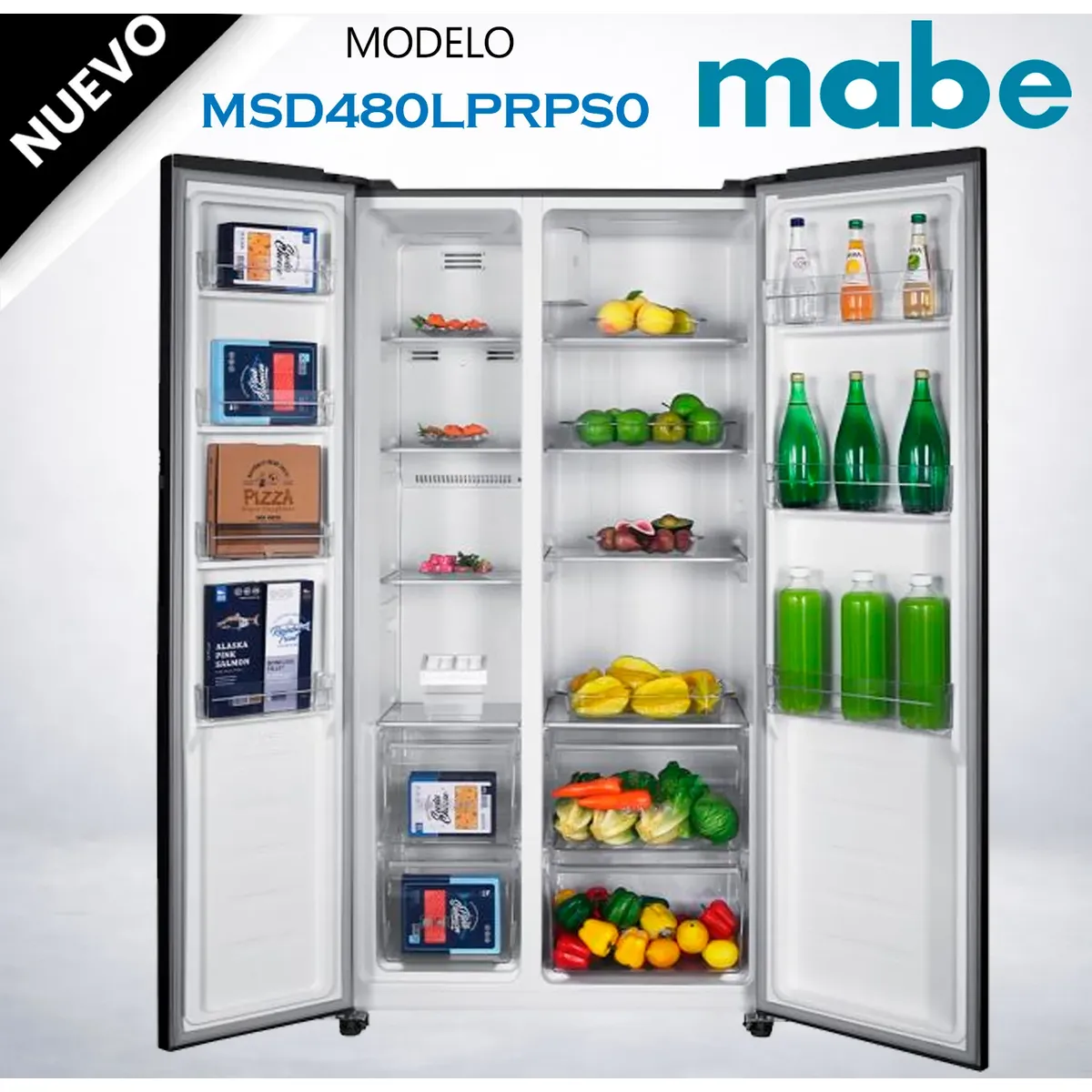 Refrigerador Side by Side No Frost 436 litros Netos Black Steel Mabe MSD480LPRPS0 - Imagen 3