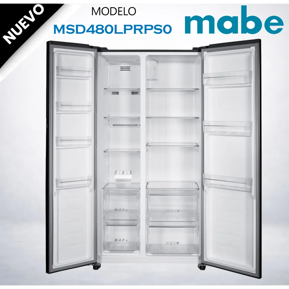 Refrigerador Side by Side No Frost 436 litros Netos Black Steel Mabe MSD480LPRPS0 - Imagen 2